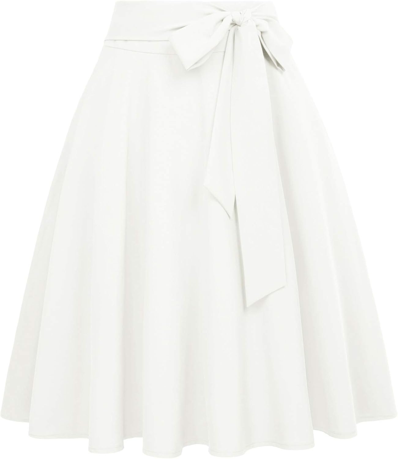 Women's High-Waisted A-Line Street-Style Pleated Midi Skirt (Black-1, Size S, BP561-1)