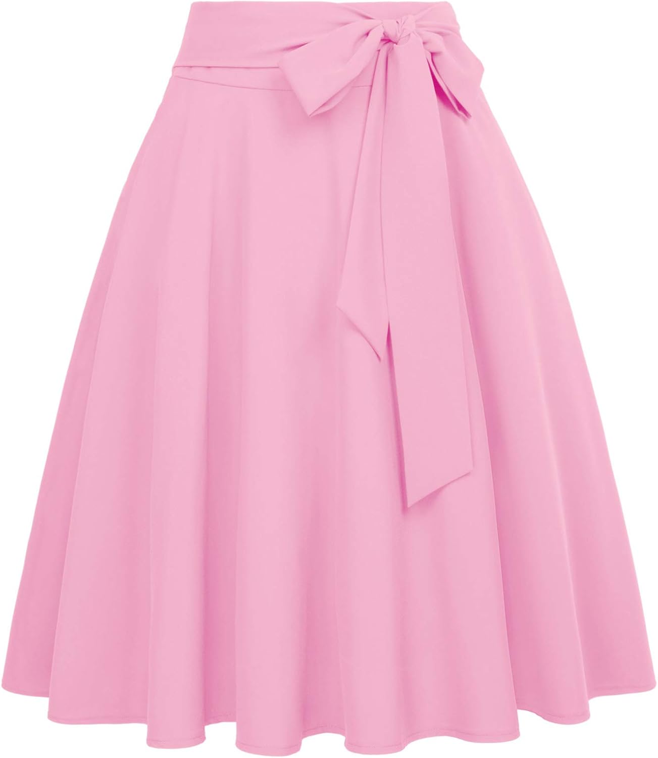 Women's High-Waisted A-Line Street-Style Pleated Midi Skirt (Black-1, Size S, BP561-1)