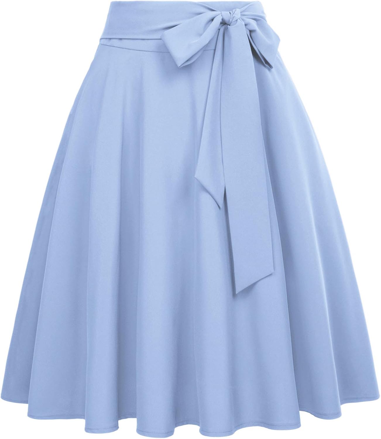 Women's High-Waisted A-Line Street-Style Pleated Midi Skirt (Black-1, Size S, BP561-1)