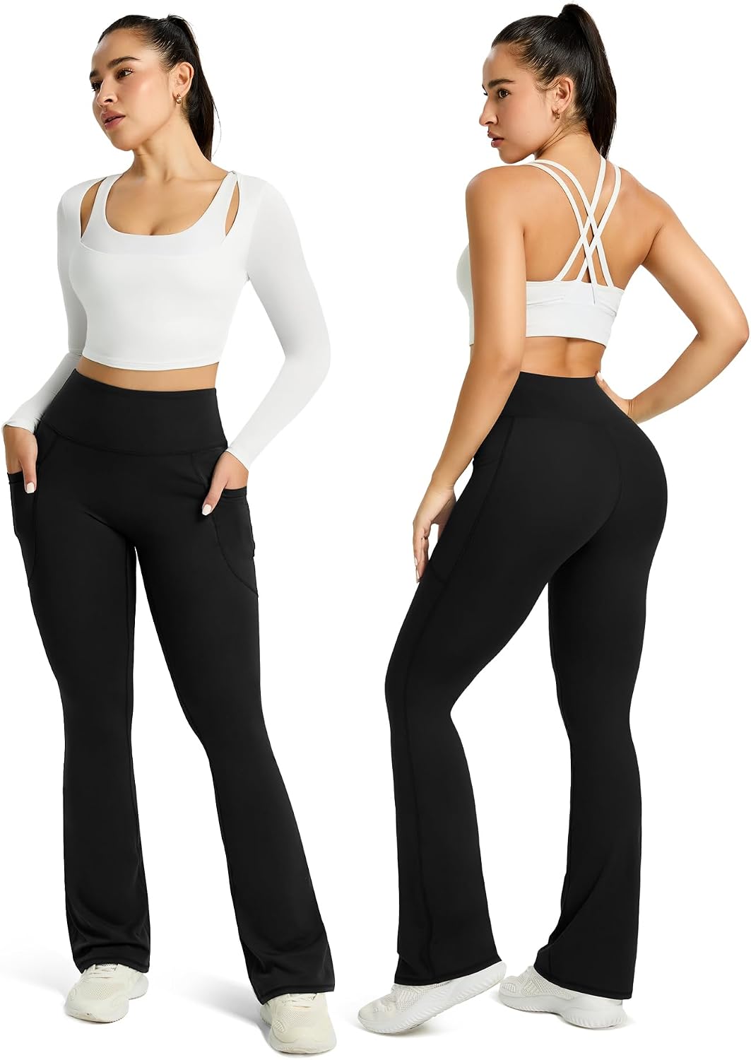 Women's Micro-Flare Yoga Pants with Pockets