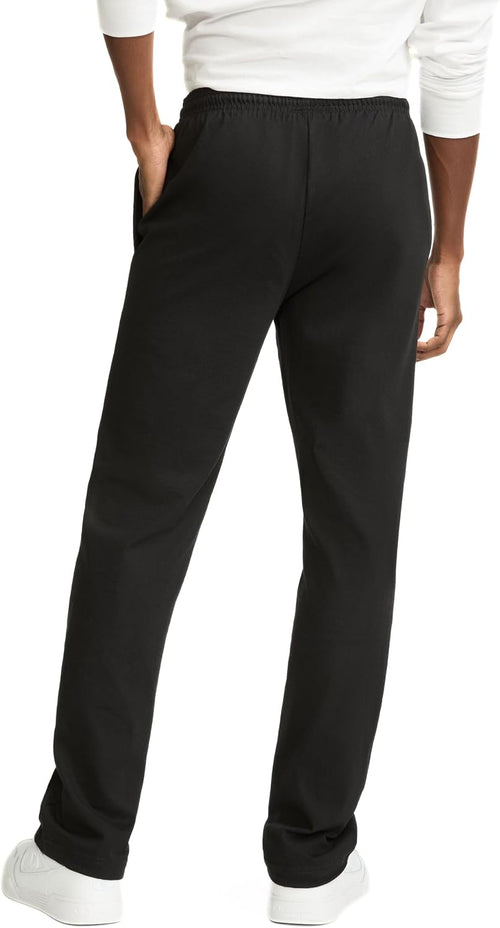 Men's straight-leg casual trousers. Black. Size L.