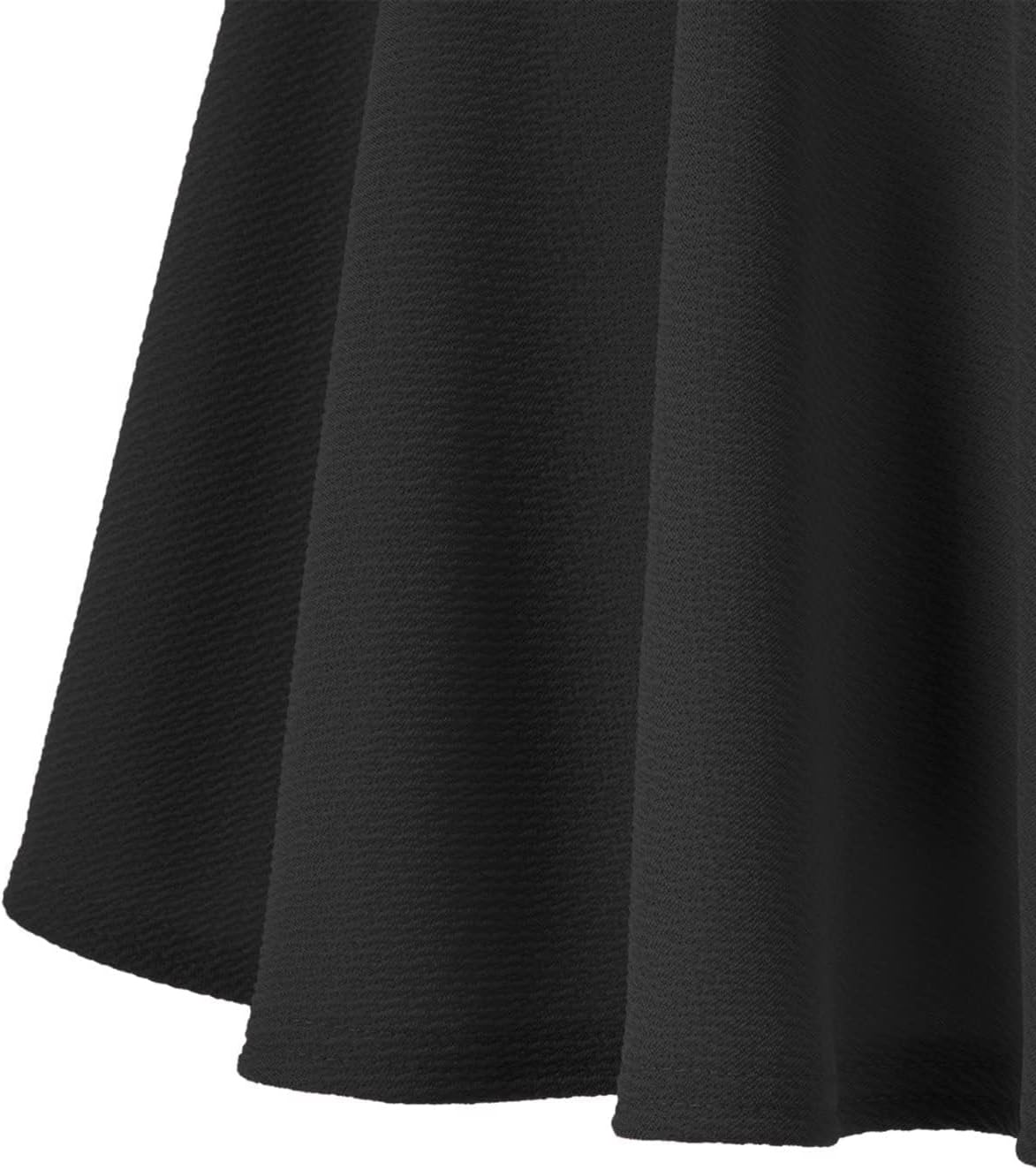 Women's Basic Versatile Stretchy Casual Mini Skater Skirt with Slight Flare (Plus Size/XL, Black)