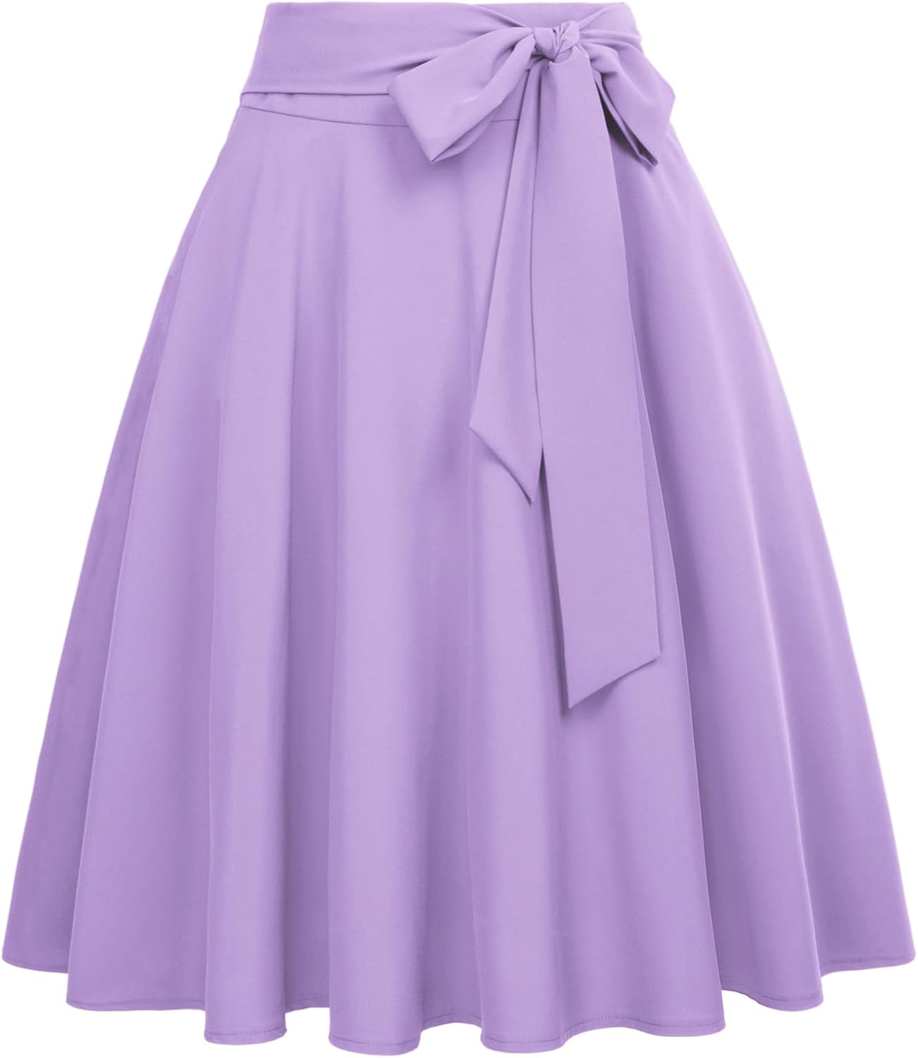 Women's High-Waisted A-Line Street-Style Pleated Midi Skirt (Black-1, Size S, BP561-1)