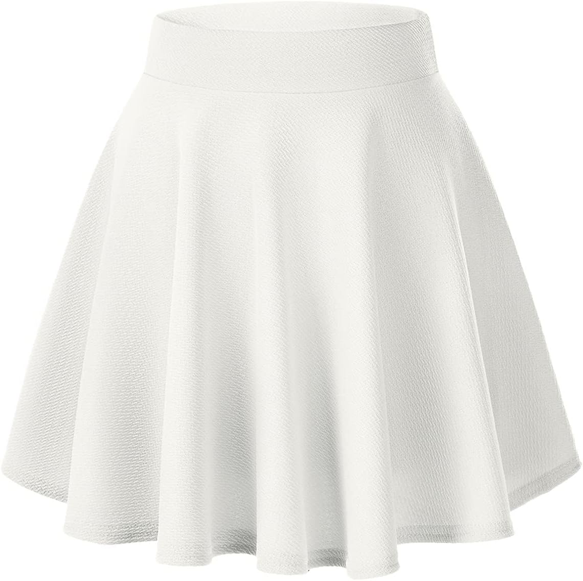 Women's Basic Versatile Stretchy Casual Mini Skater Skirt with Slight Flare (Plus Size/XL, Black)