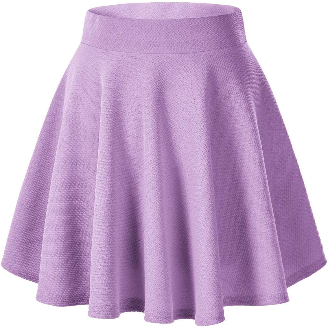 Women's Basic Versatile Stretchy Casual Mini Skater Skirt with Slight Flare (Plus Size/XL, Black)