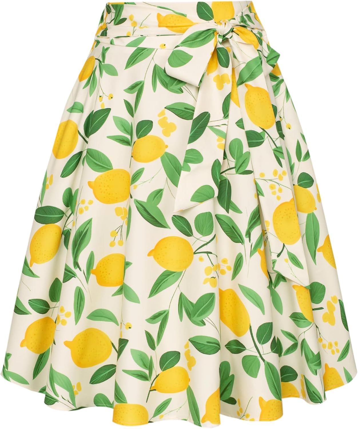 Women's High-Waisted A-Line Street-Style Pleated Midi Skirt (Black-1, Size S, BP561-1)