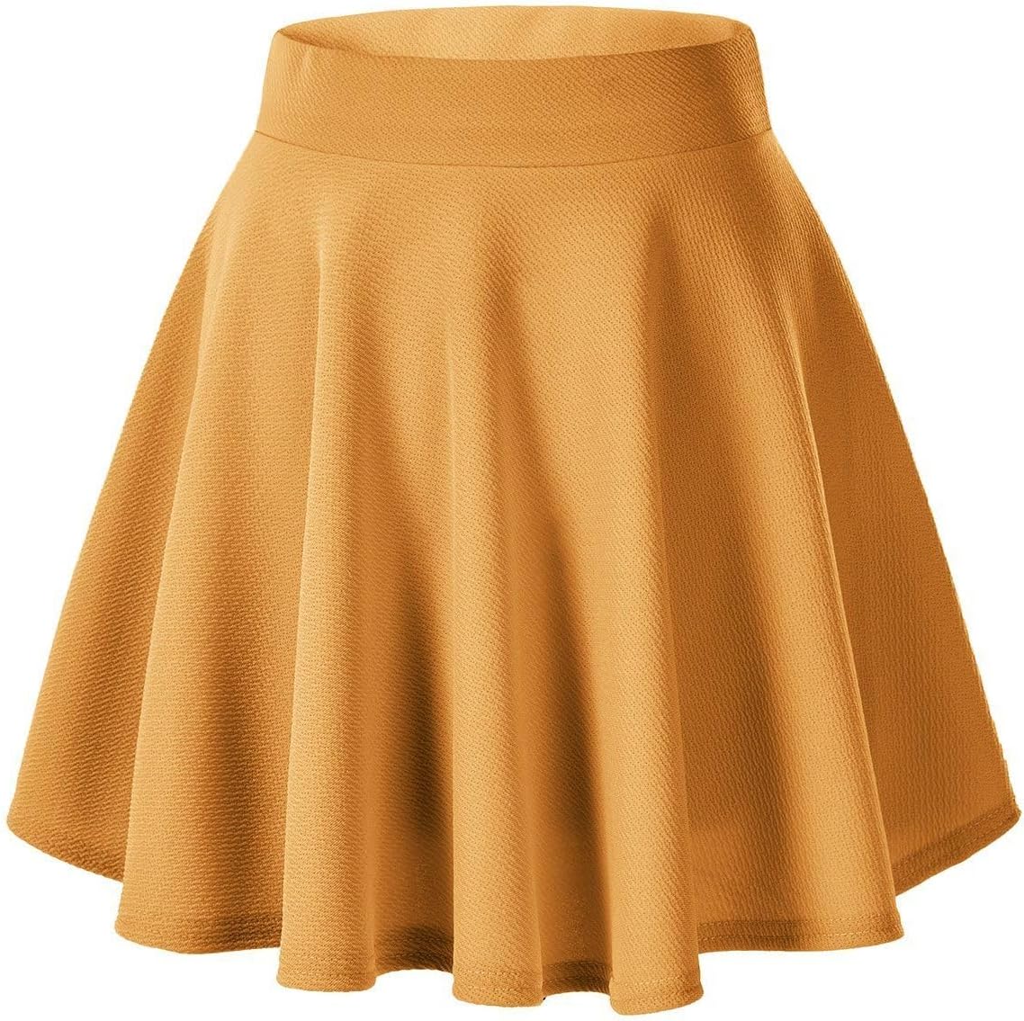 Women's Basic Versatile Stretchy Casual Mini Skater Skirt with Slight Flare (Plus Size/XL, Black)