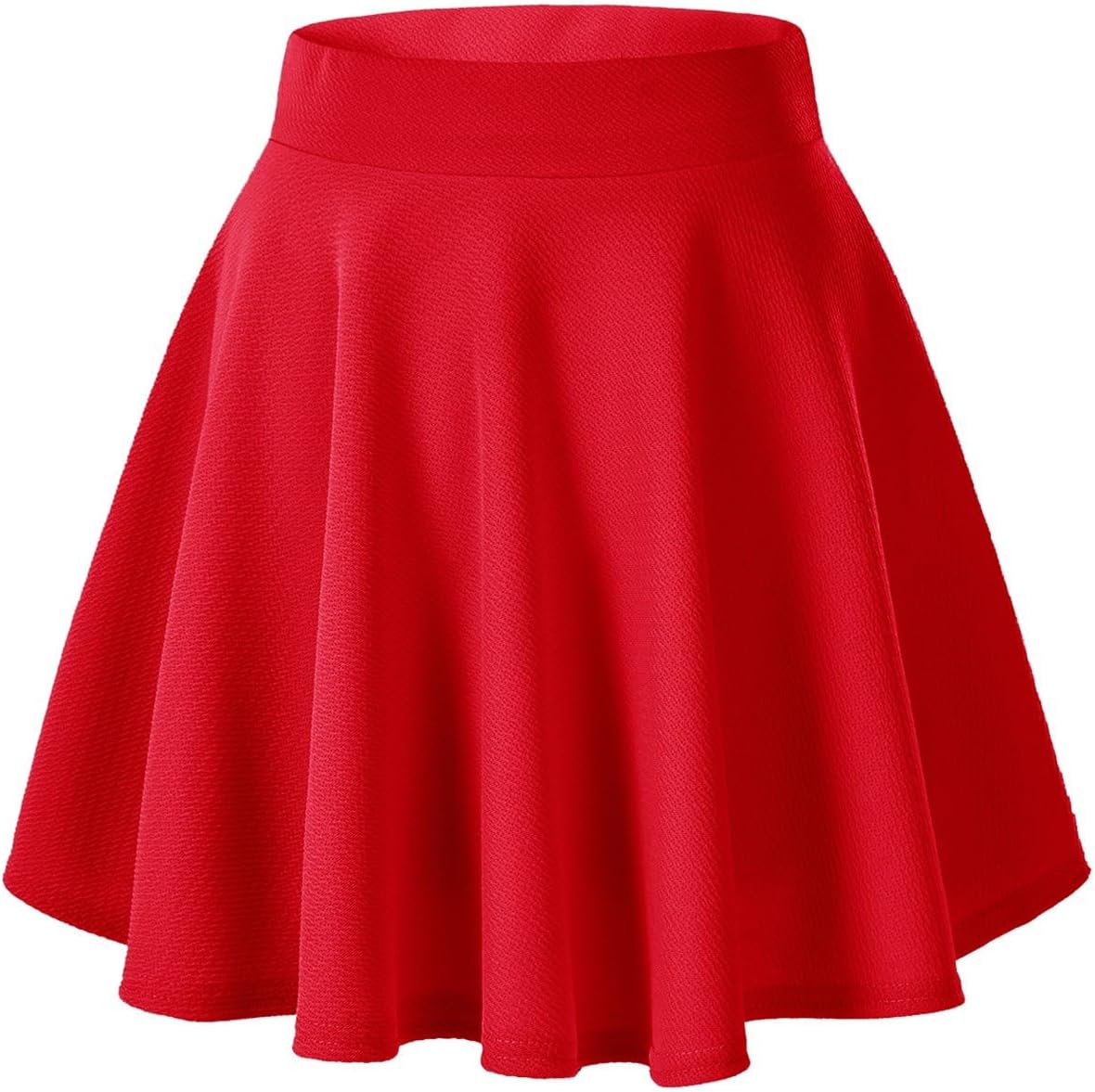 Women's Basic Versatile Stretchy Casual Mini Skater Skirt with Slight Flare (Plus Size/XL, Black)