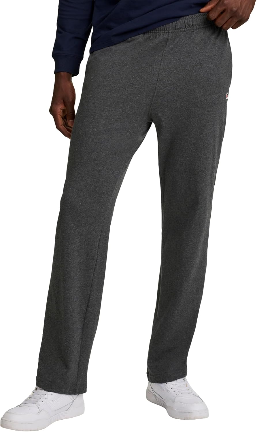Men's straight-leg casual trousers. Black. Size L.