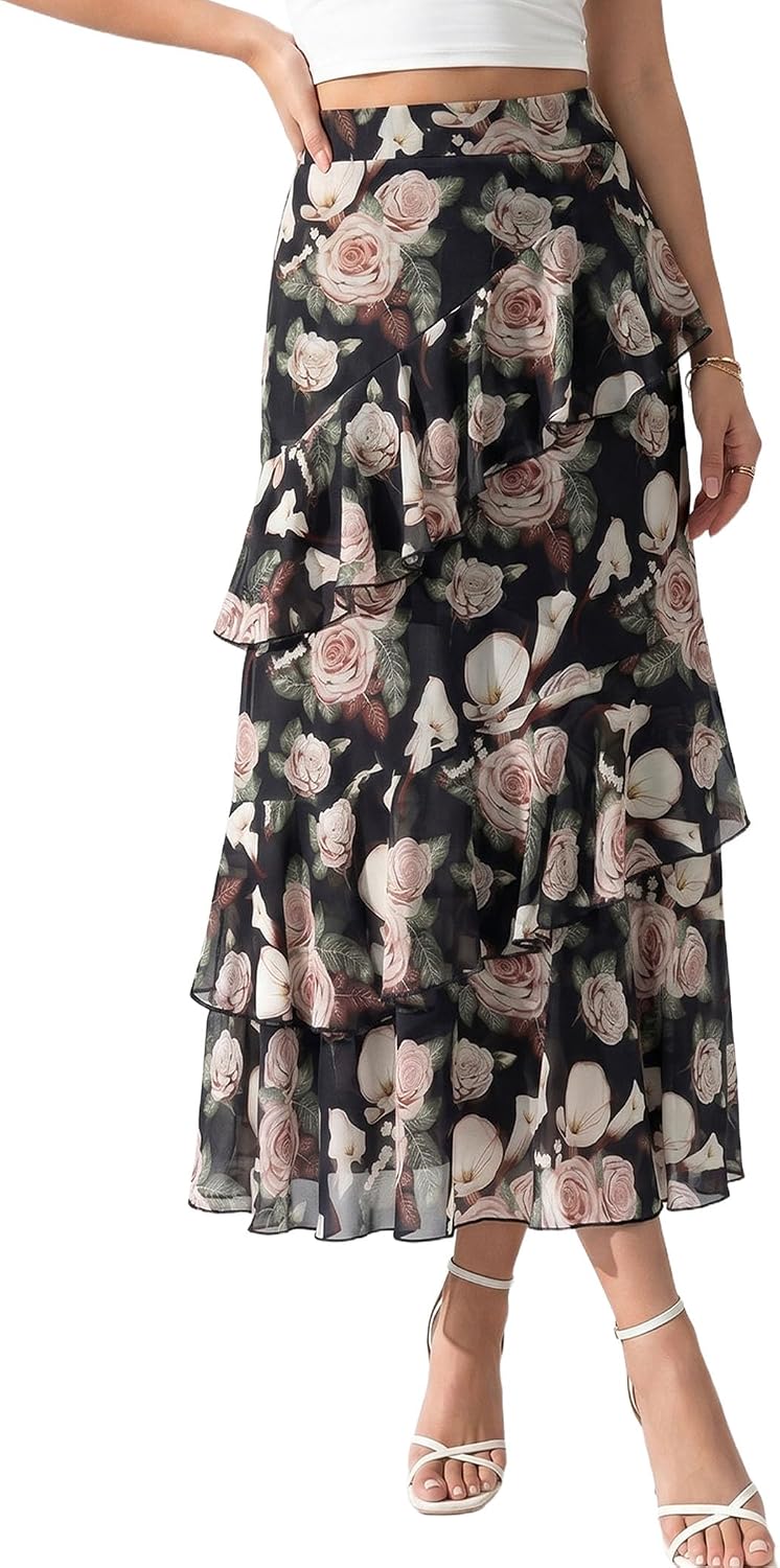 Women's Bohemian-Style Flowy Maxi Dress – Elegant A-Line Maxi Dress