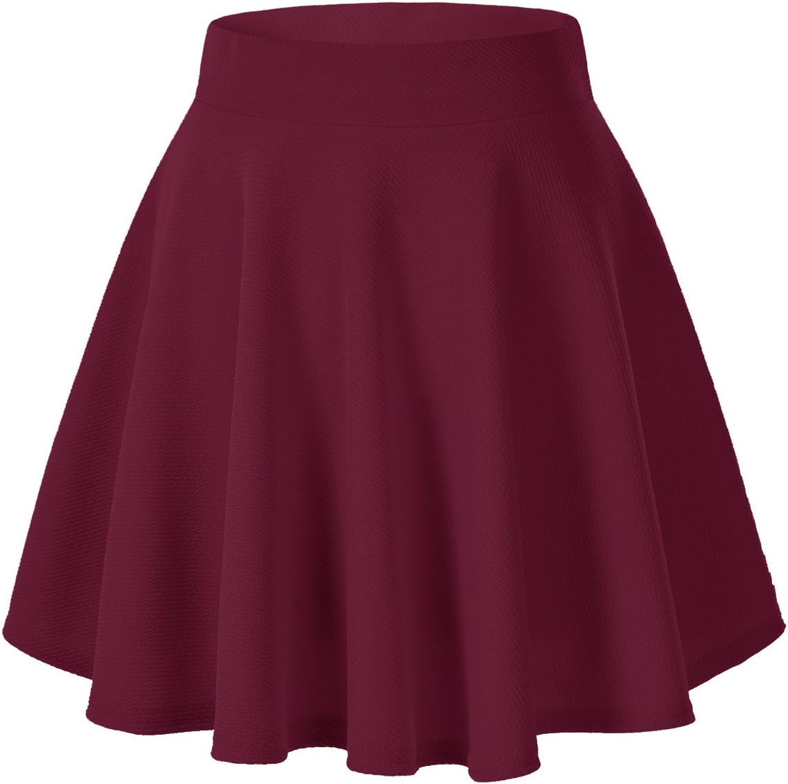 Women's Basic Versatile Stretchy Casual Mini Skater Skirt with Slight Flare (Plus Size/XL, Black)