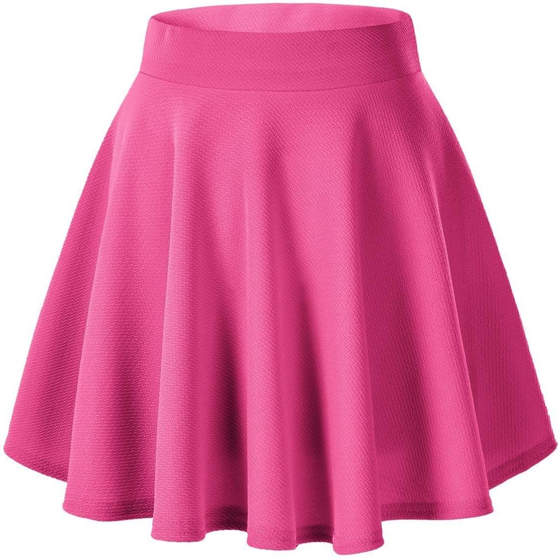 Women's Basic Versatile Stretchy Casual Mini Skater Skirt with Slight Flare (Plus Size/XL, Black)
