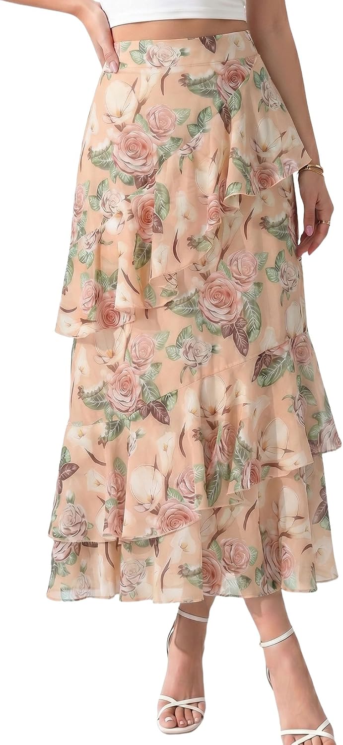 Women's Bohemian-Style Flowy Maxi Dress – Elegant A-Line Maxi Dress