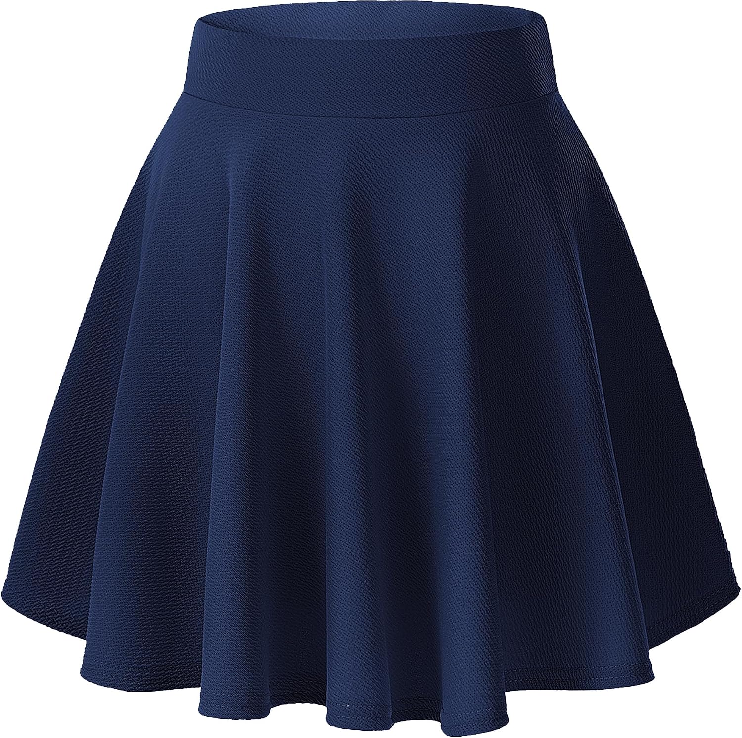 Women's Basic Versatile Stretchy Casual Mini Skater Skirt with Slight Flare (Plus Size/XL, Black)