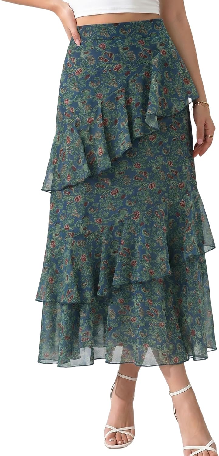 Women's Bohemian-Style Flowy Maxi Dress – Elegant A-Line Maxi Dress