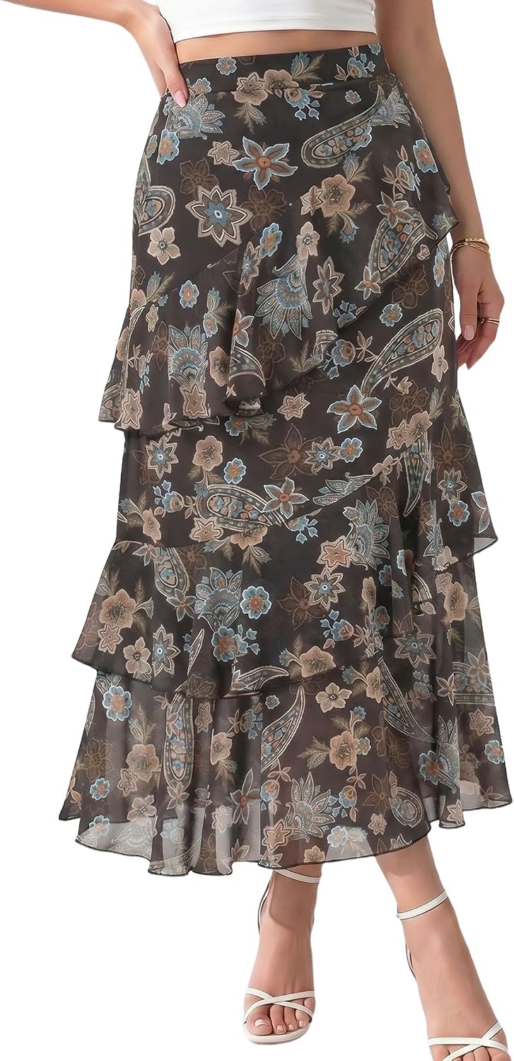 Women's Bohemian-Style Flowy Maxi Dress – Elegant A-Line Maxi Dress