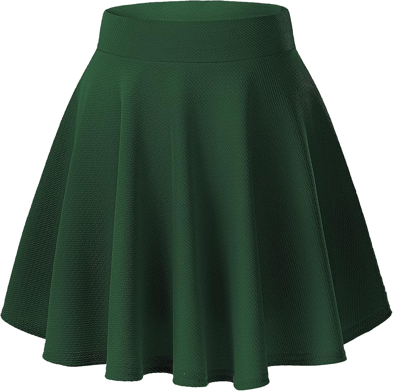 Women's Basic Versatile Stretchy Casual Mini Skater Skirt with Slight Flare (Plus Size/XL, Black)