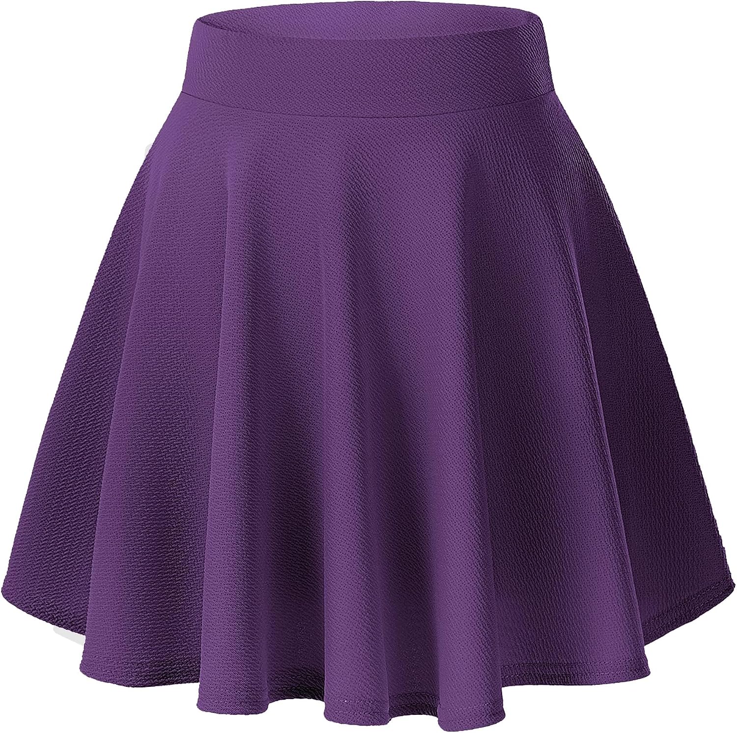 Women's Basic Versatile Stretchy Casual Mini Skater Skirt with Slight Flare (Plus Size/XL, Black)