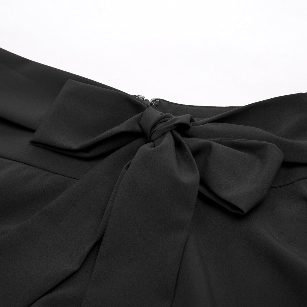 Women's High-Waisted A-Line Street-Style Pleated Midi Skirt (Black-1, Size S, BP561-1)