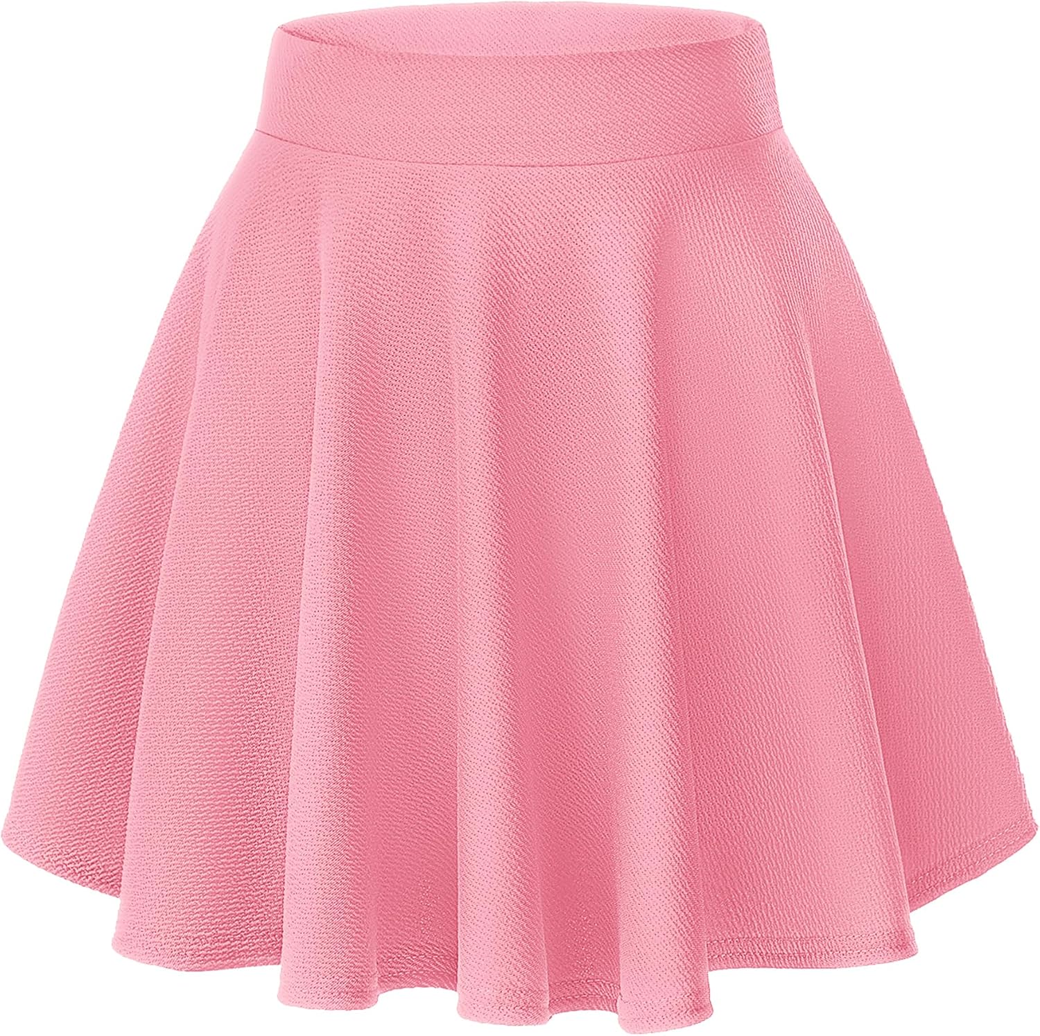 Women's Basic Versatile Stretchy Casual Mini Skater Skirt with Slight Flare (Plus Size/XL, Black)