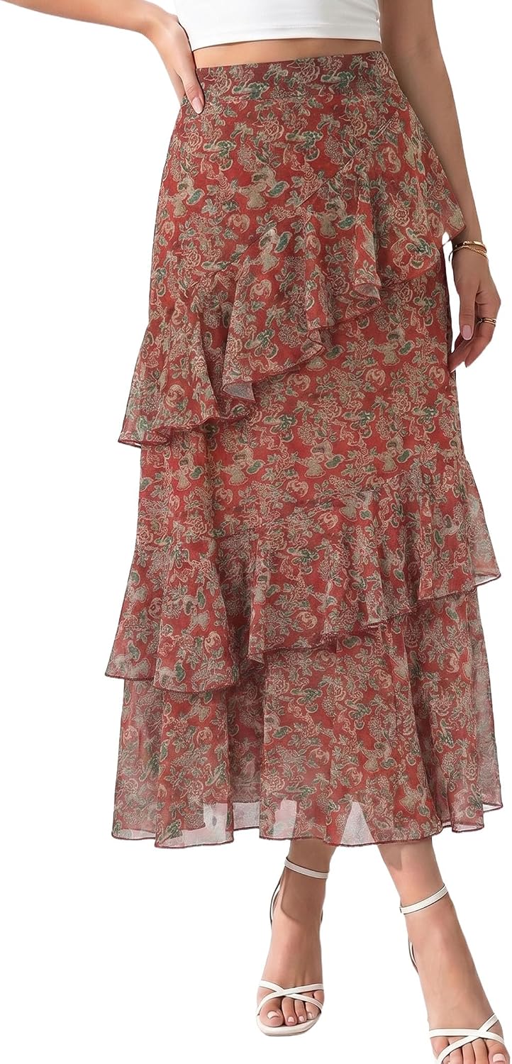 Women's Bohemian-Style Flowy Maxi Dress – Elegant A-Line Maxi Dress