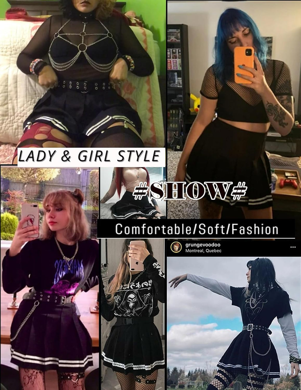 Black Pleated Mini Skirt / Preppy Style Short Skirt / High-Waisted Skater Skirt (Black, Size L)