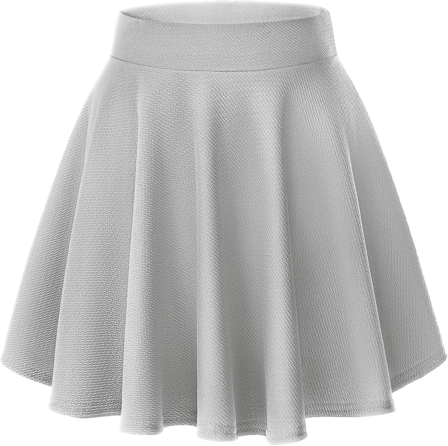 Women's Basic Versatile Stretchy Casual Mini Skater Skirt with Slight Flare (Plus Size/XL, Black)