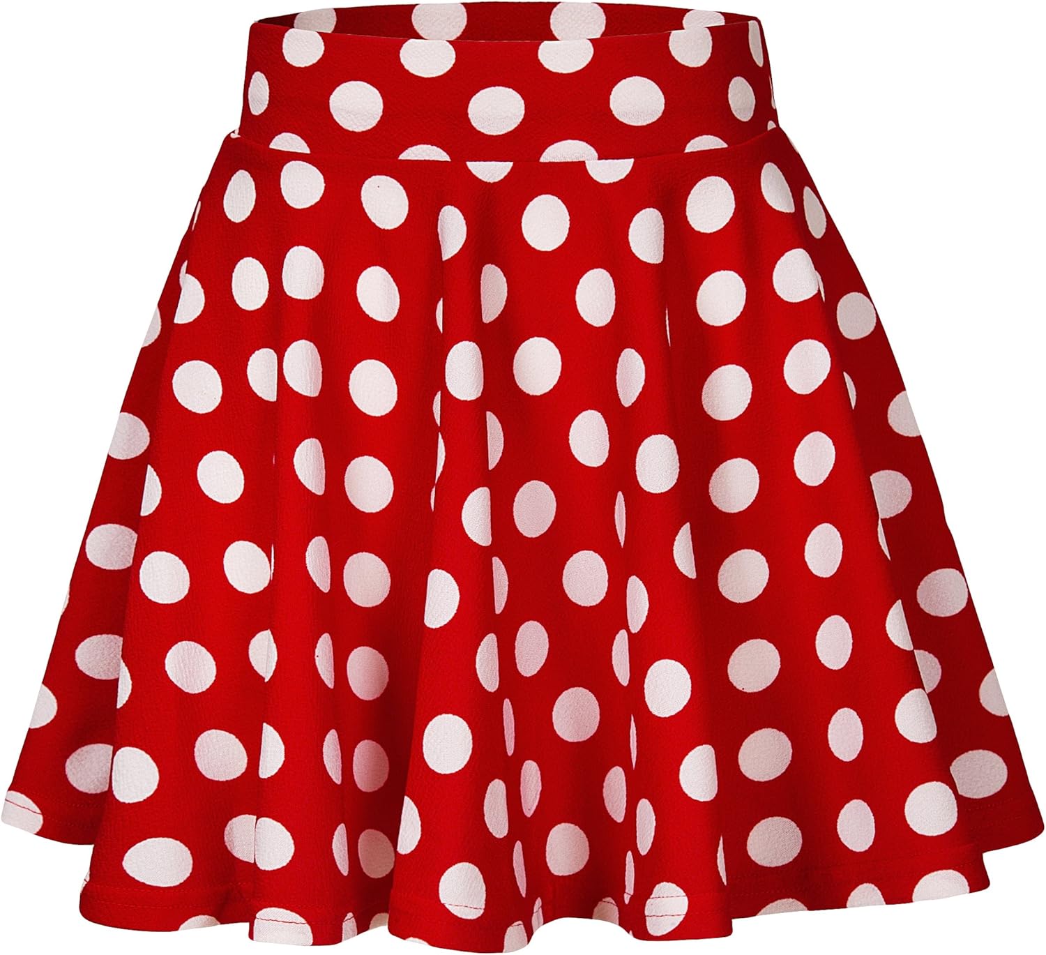 Women's Basic Versatile Stretchy Casual Mini Skater Skirt with Slight Flare (Plus Size/XL, Black)